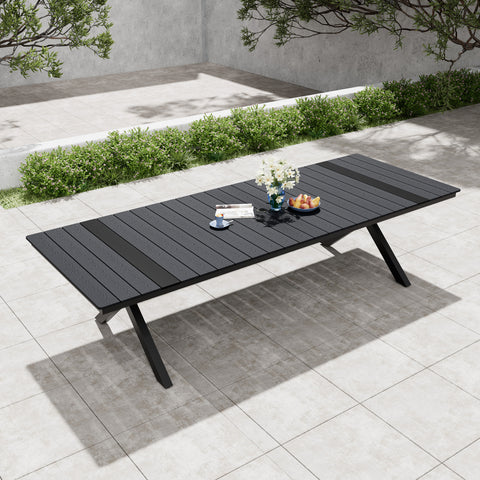 Pellebant Aluminum Outdoor Patio Dining Table with Umbrella Hole