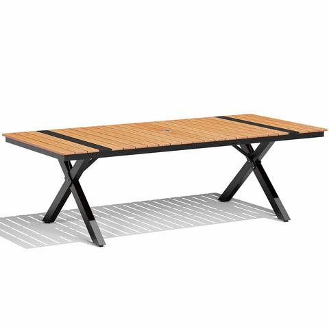 Pellebant Aluminum Outdoor Patio Dining Table with Umbrella Hole
