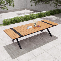 X-Leg Aluminum Outdoor Patio Dining Table with Umbrella Hole