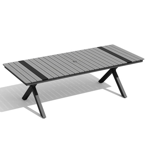 Pellebant Aluminum Outdoor Patio Dining Table with Umbrella Hole