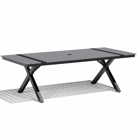 Pellebant Aluminum Outdoor Patio Dining Table with Umbrella Hole