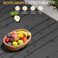 Pellebant Outdoor Rectangle Patio Dining Table with Umbrella Hole