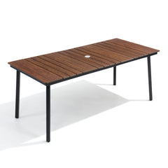 Pellebant Outdoor Rectangle Patio Dining Table with Umbrella Hole
