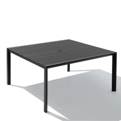 56 x 56 in. Square Aluminum Outdoor Patio Dining Table with Umbrella Hole