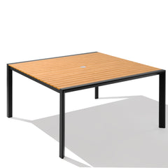 56 x 56 in. Square Aluminum Outdoor Patio Dining Table with Umbrella Hole