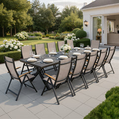 Aluminum Outdoor Dining Table with Umbrella Hole