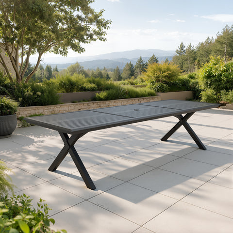 Aluminum Outdoor Dining Table with Umbrella Hole