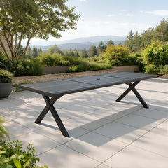 Aluminum Outdoor Dining Table with Umbrella Hole