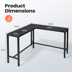 55.12 x 55.12 in. Square Outdoor Patio Bar Table
