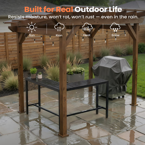 55.12 x 55.12 in. Square Outdoor Patio Bar Table