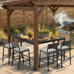55.12 x 55.12 in. Square Outdoor Patio Bar Table