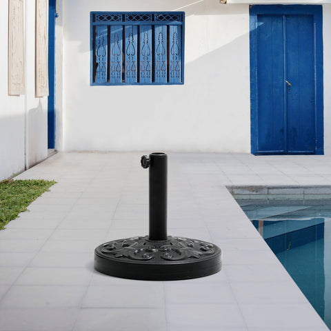 Pellebant 30lbs Outdoor Round Patio Market Umbrella Base Holder Filled with Concrete