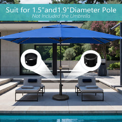 Pellebant 30/45lbs Heavy Duty Patio Market Umbrella Base