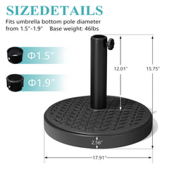Pellebant 30/45lbs Heavy Duty Patio Market Umbrella Base