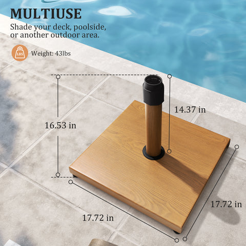 Crestlive Products 43lbs Steel Market Umbrella Base Cement Filling