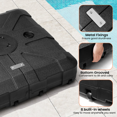 Crestlive Products 260lbs Heavy Duty Cantilever Umbrella Base with Wheels