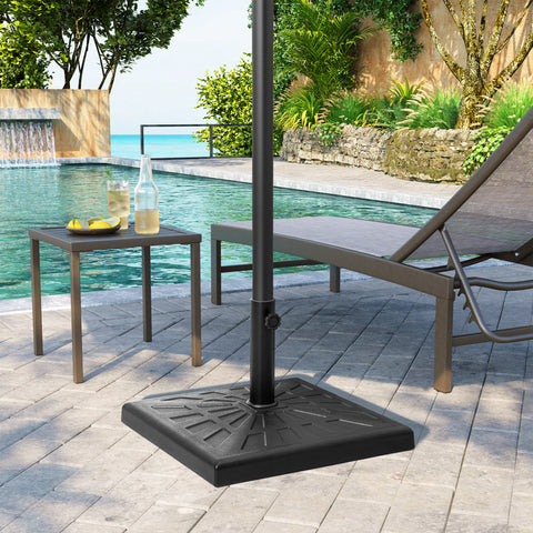 Pellebant 42lbs Cement Filled Black Patio Umbrella Base