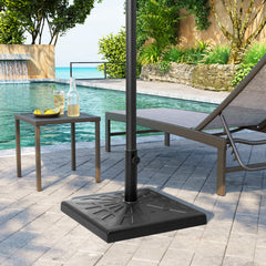 Pellebant 42lbs Cement Filled Black Patio Umbrella Base