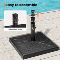 Pellebant 42lbs Cement Filled Black Patio Umbrella Base