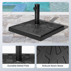 Pellebant 42lbs Cement Filled Black Patio Umbrella Base