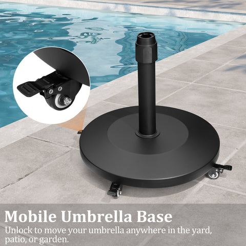 Pellebant 40 Lbs Market Umbrella Base With Wheels