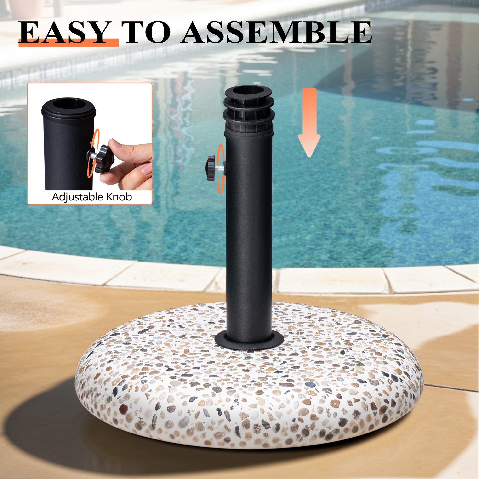 Pellebant Heavy Duty Round Base Stand for Outdoor Patio Market Umbrella