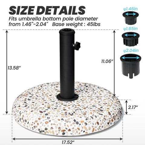 Pellebant Heavy Duty Round Base Stand for Outdoor Patio Market Umbrella