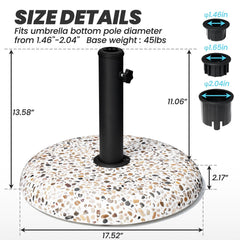 Pellebant Heavy Duty Round Base Stand for Outdoor Patio Market Umbrella