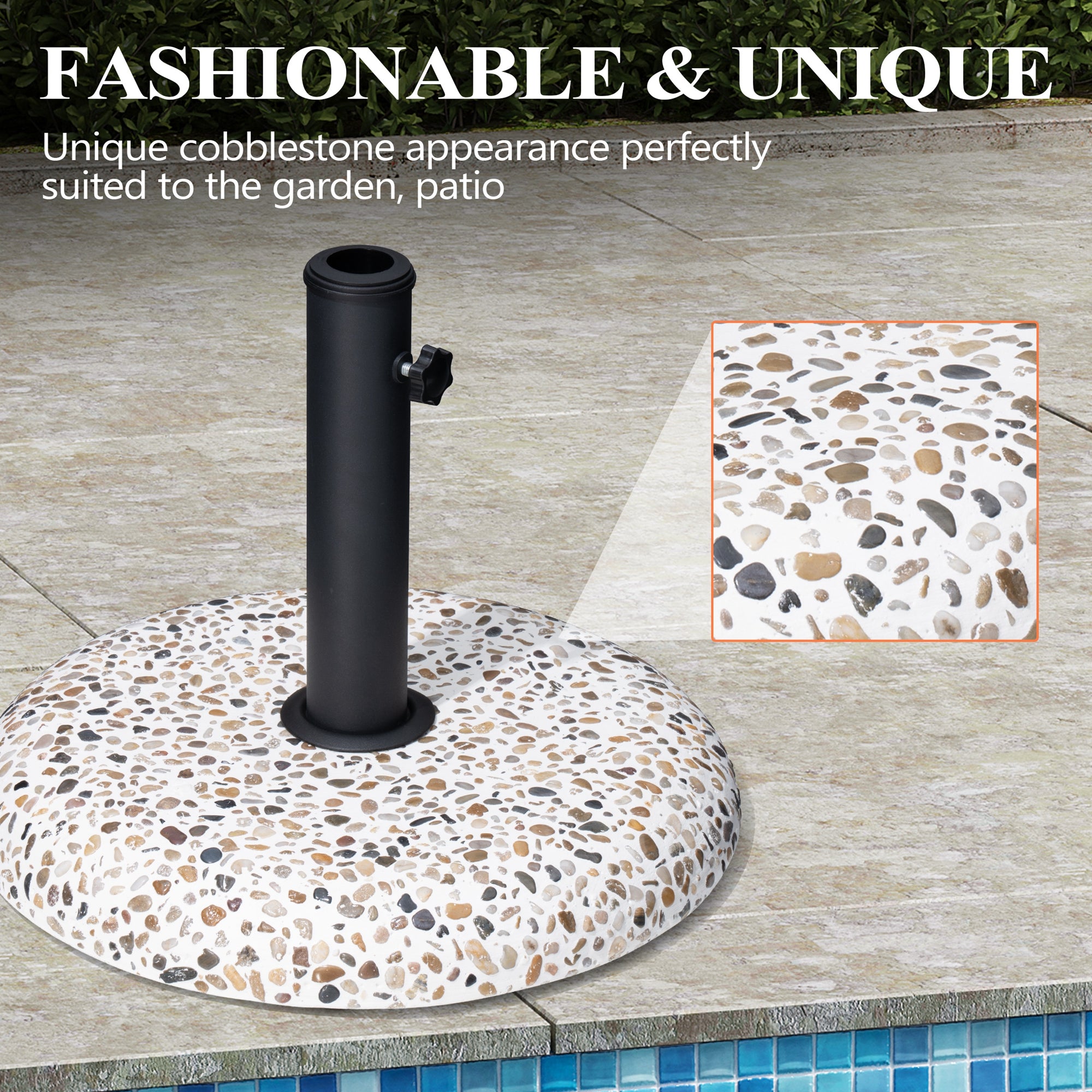 Pellebant Heavy Duty Round Base Stand for Outdoor Patio Market Umbrella