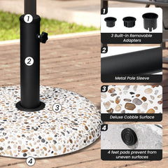 Pellebant Heavy Duty Round Base Stand for Outdoor Patio Market Umbrella