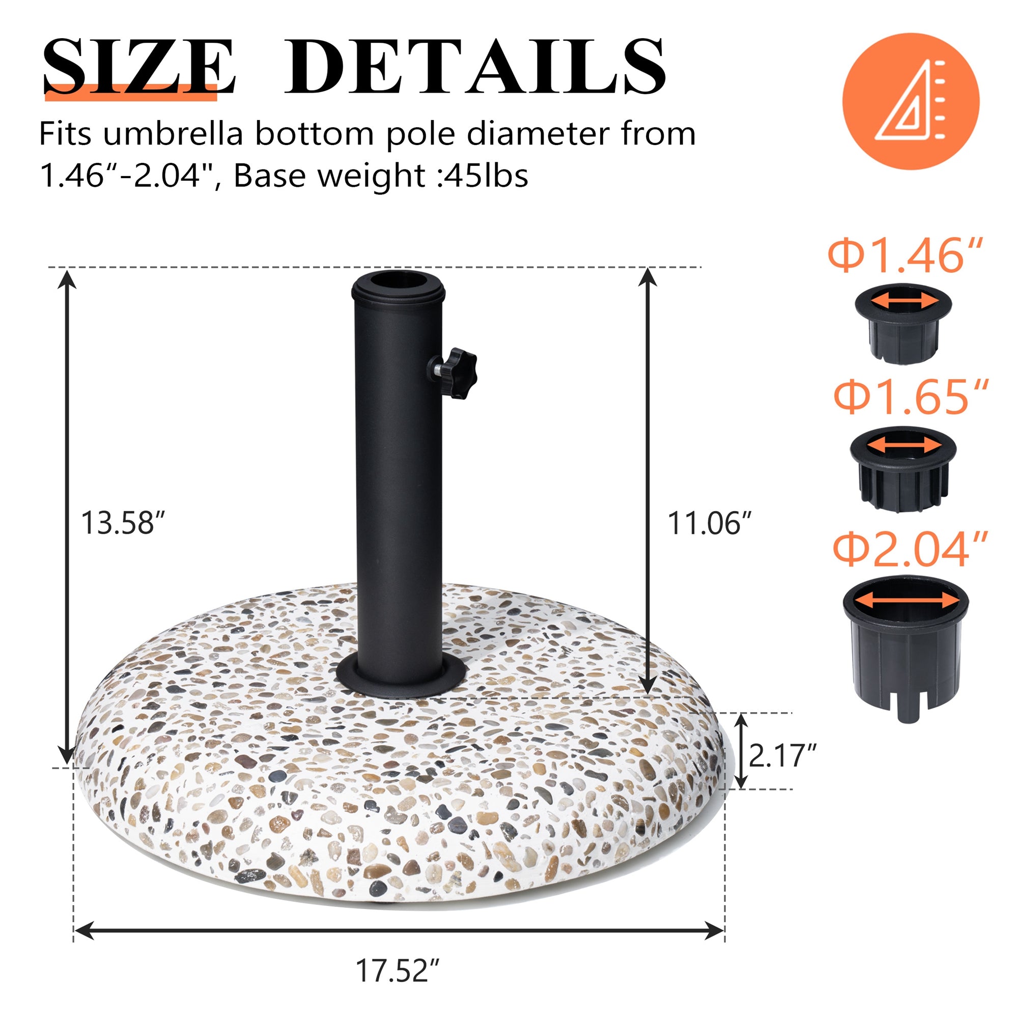Pellebant Heavy Duty Round Base Stand for Outdoor Patio Market Umbrella