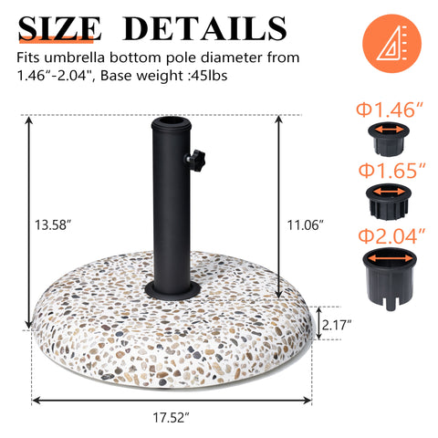 Pellebant Heavy Duty Round Base Stand for Outdoor Patio Market Umbrella
