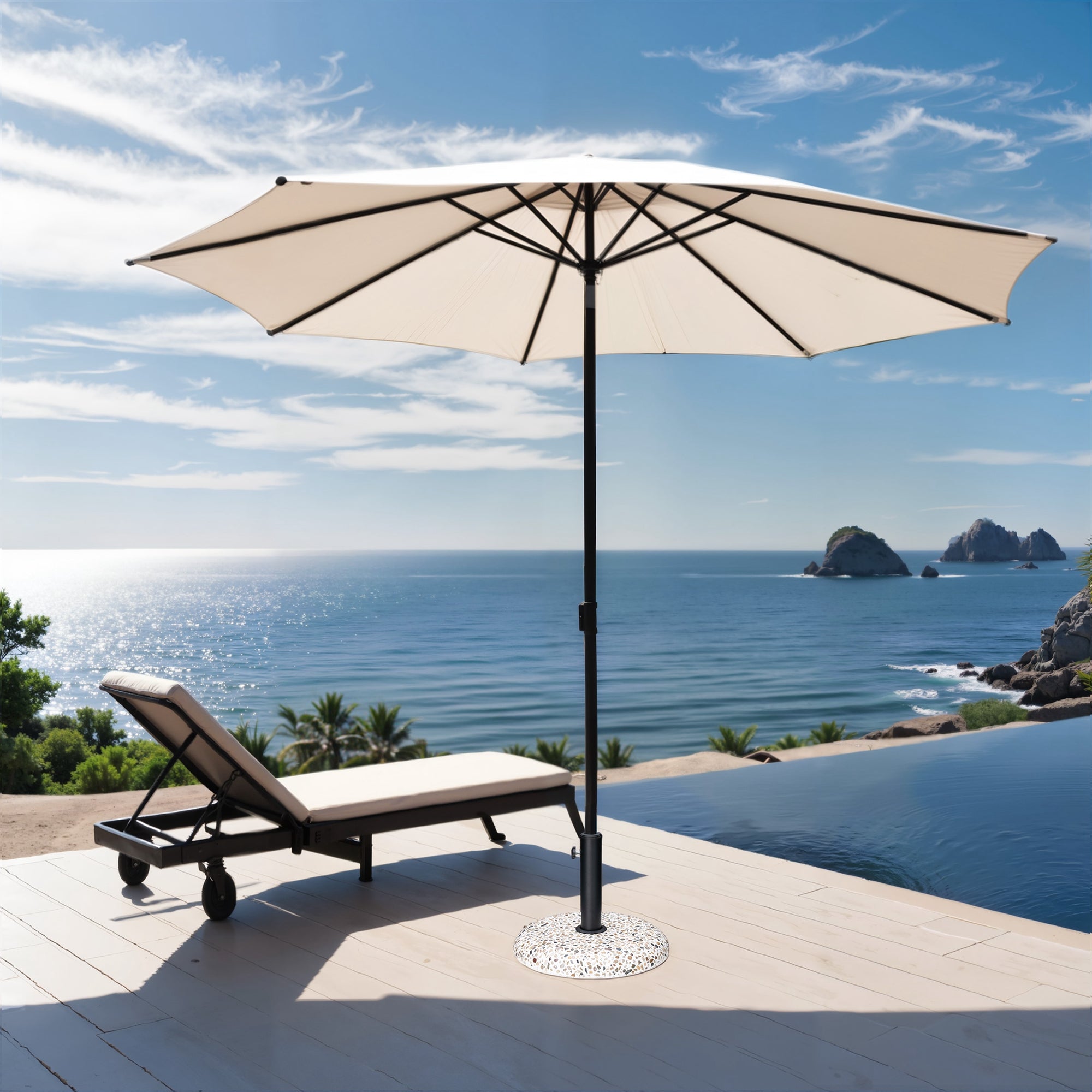 Pellebant Heavy Duty Round Base Stand for Outdoor Patio Market Umbrella
