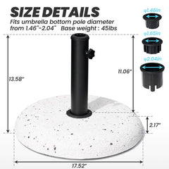 Pellebant Heavy Duty Round Base Stand for Outdoor Patio Market Umbrella