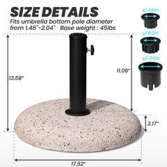 Pellebant Heavy Duty Round Base Stand for Outdoor Patio Market Umbrella