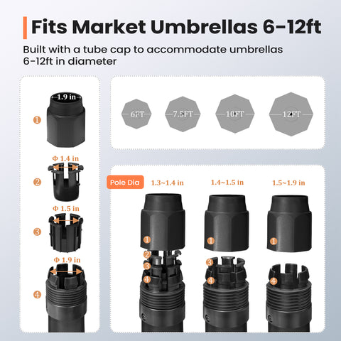 Pellebant Heavy-Duty Cement Patio Umbrella Base with Wheels