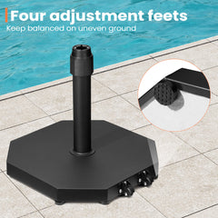 Pellebant Heavy-Duty Cement Patio Umbrella Base with Wheels