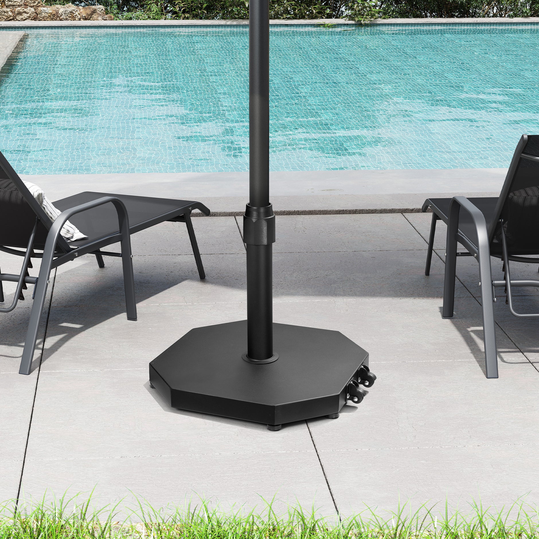 blaney black patio umbrella base Outsunny for Outdoor & Poolside Umbrellas giving you the flexibility to dial in stability based on your setup Market Umbrellas Bases  pellebant