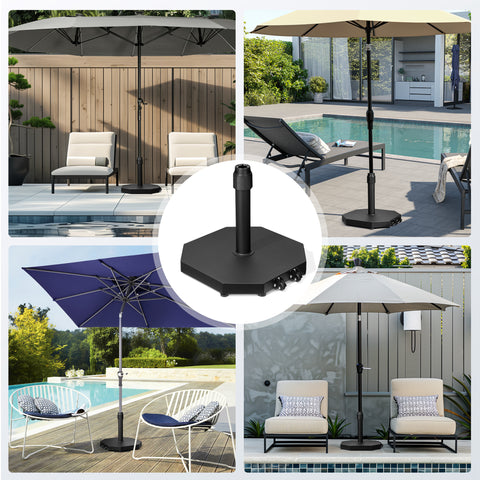 Pellebant Heavy-Duty Cement Patio Umbrella Base with Wheels