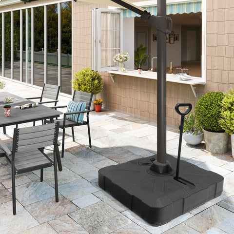 Pellebant Heavy-Duty Fillable Patio Umbrella Base Stand with Wheels for Cantilever Umbrellas