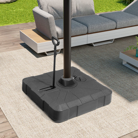 Pellebant Heavy-Duty Fillable Patio Umbrella Base Stand with Wheels for Cantilever Umbrellas