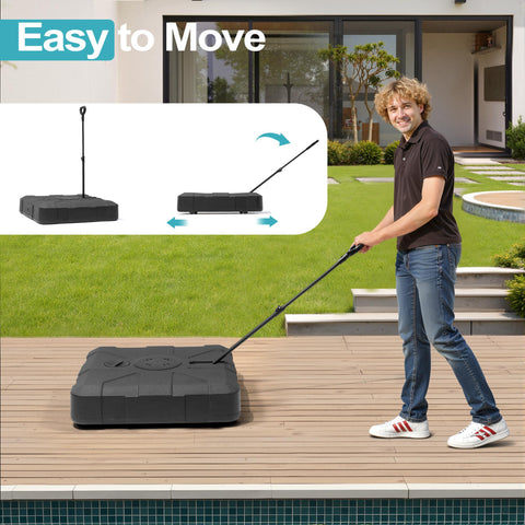 Pellebant Heavy-Duty Fillable Patio Umbrella Base Stand with Wheels for Cantilever Umbrellas