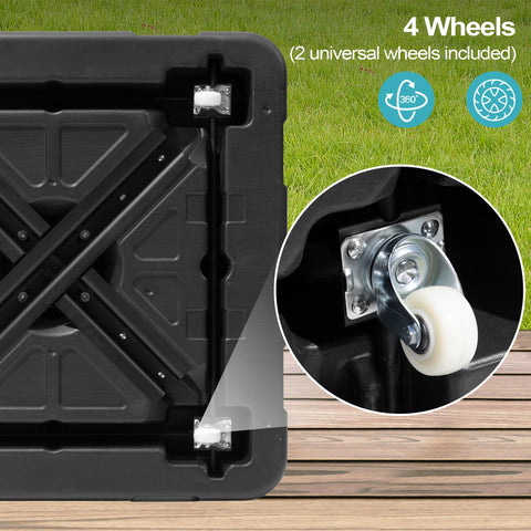 Pellebant Heavy-Duty Fillable Patio Umbrella Base Stand with Wheels for Cantilever Umbrellas