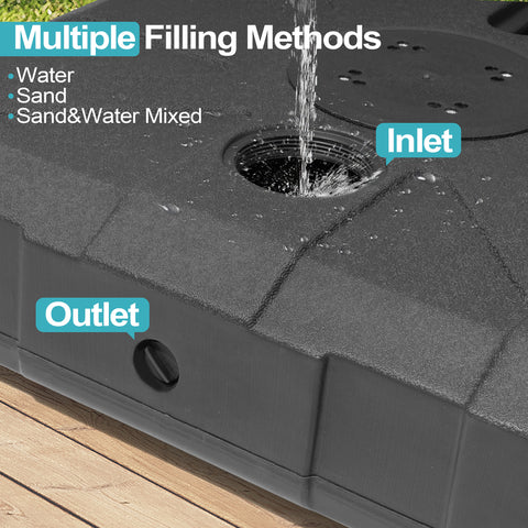 Pellebant Heavy-Duty Fillable Patio Umbrella Base Stand with Wheels for Cantilever Umbrellas