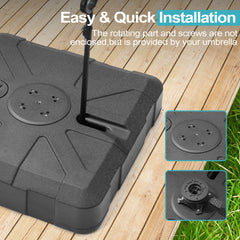 Pellebant Heavy-Duty Fillable Patio Umbrella Base Stand with Wheels for Cantilever Umbrellas