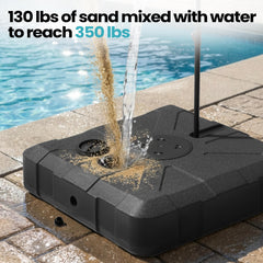 Pellebant Heavy-Duty Fillable Patio Umbrella Base Stand with Wheels for Cantilever Umbrellas