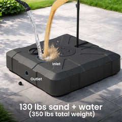 Pellebant Heavy-Duty Fillable Patio Umbrella Base Stand with Wheels for Cantilever Umbrellas