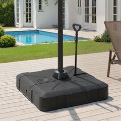 Pellebant Heavy-Duty Fillable Patio Umbrella Base Stand with Wheels for Cantilever Umbrellas