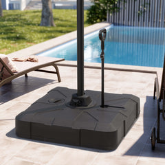 Pellebant Heavy-Duty Fillable Patio Umbrella Base Stand with Wheels for Cantilever Umbrellas