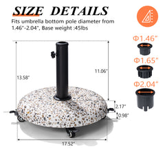 Pellebant 45 lb Heavy Duty Round Base Stand for Patio Outdoor Market Table Umbrella